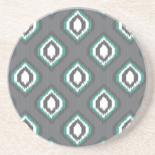 Dessous De Verre En Grès Motif tribal de rétro ikat géométrique (Devant)