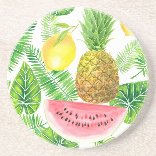 Dessous De Verre En Grès Motif tropical (Devant)