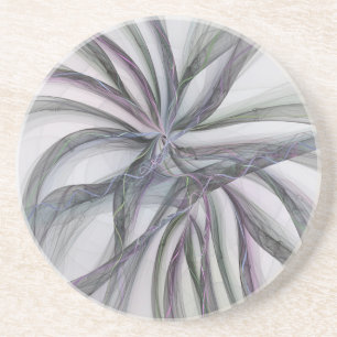 Dessous De Verre En Grès Motions Filigree Moderne Abstrait pivotant Fractal