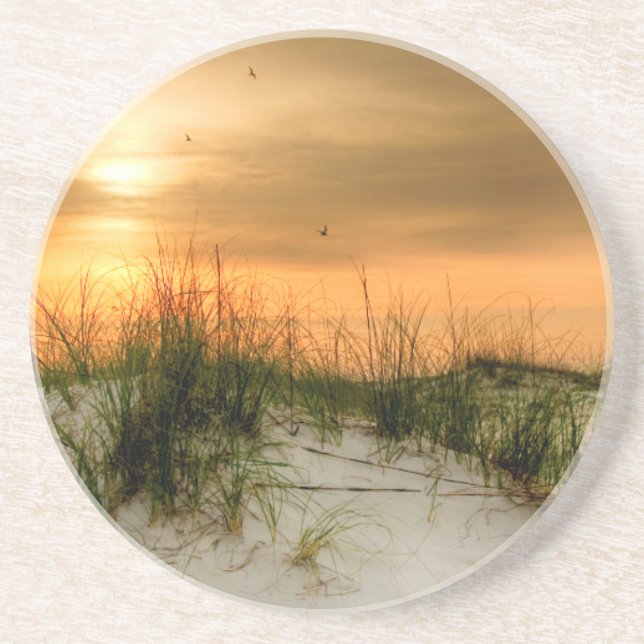 Dessous De Verre En Grès Mouettes au lever du soleil (Devant)