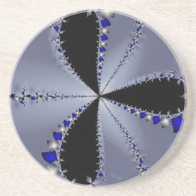 Dessous De Verre En Grès Moulin à vent bleu et argent (Devant)