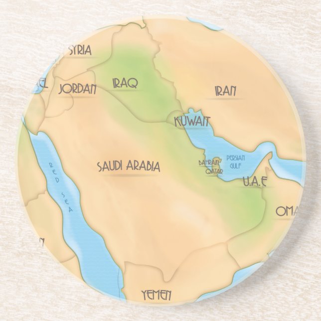 Dessous De Verre En Grès Moyen-Orient (Devant)