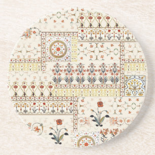 Dessous De Verre En Grès Mughal Floral Paisley : Ethnic Digital Elegance.