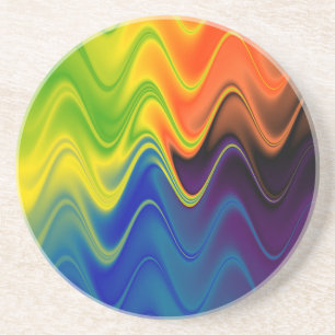 Dessous De Verre En Grès Multicolor Abstrait