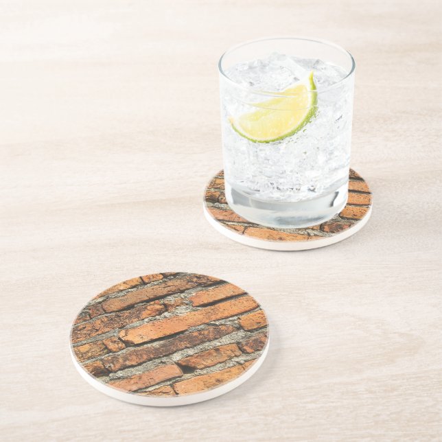 Dessous De Verre En Grès Mur en briques antique (Côté)