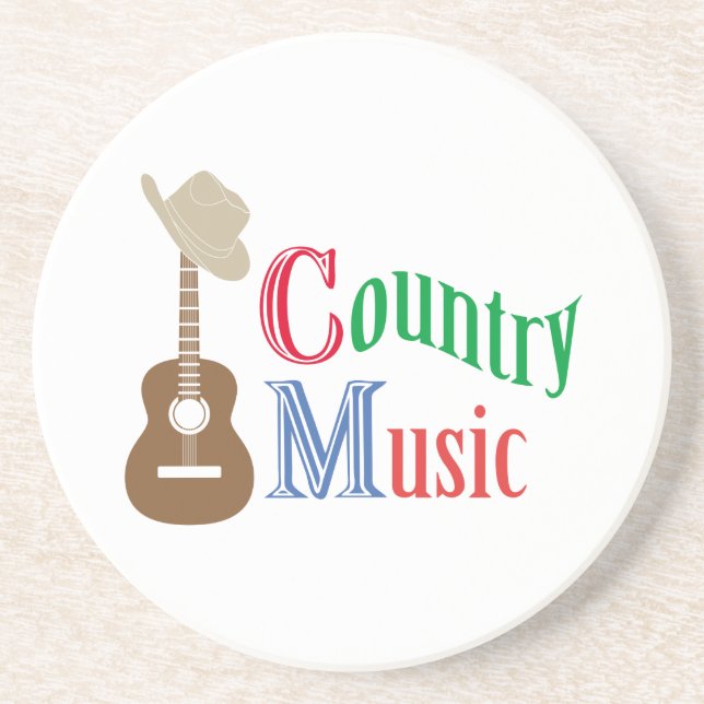Dessous De Verre En Grès Musique country (Devant)