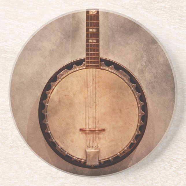 Dessous De Verre En Grès Musique - ficelle - banjo (Devant)