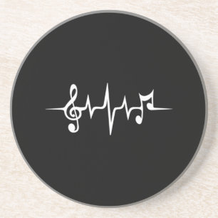 Dessous De Verre En Grès Musique Notes d'impulsions Clé Fréquence Wave Soun