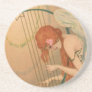 Dessous De Verre En Grès Musique Vintage Anges Musiciens Victoriens Flûte H