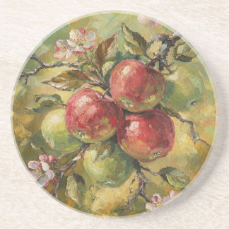 Dessous De Verre En Grès Nature morte de pomme vintage