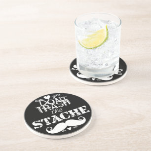 Dessous De Verre En Grès Ne jetez pas la moustache Retro Hipster
