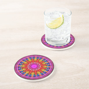 Dessous De Verre En Grès Neon Medallion