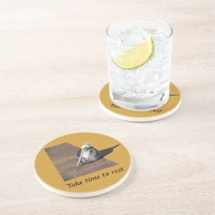 Dessous De Verre En Grès Nid de corbeau - Pélican sur la promenade