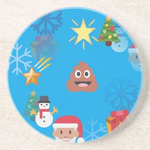Dessous De Verre En Grès noël de poop émoji