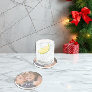 Dessous De Verre En Grès Noël le plus joyeux Famille Joie Noël