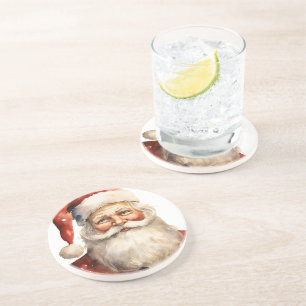 Dessous De Verre En Grès Noël rétro du Père Noël