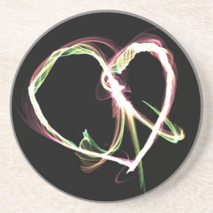 Dessous De Verre En Grès Noir de paix et d'amour