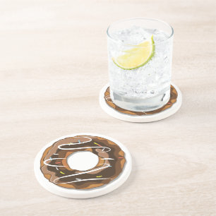 Dessous De Verre En Grès Noisettes avec glaçage au chocolat