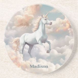 Dessous De Verre En Grès Nom personnalisé belle licorne