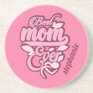 Dessous De Verre En Grès Nom personnalisé "Meilleure maman jamais"