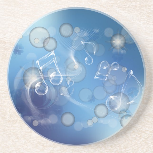 Dessous De Verre En Grès Notes musicales en verre d'Imaginaire (Devant)