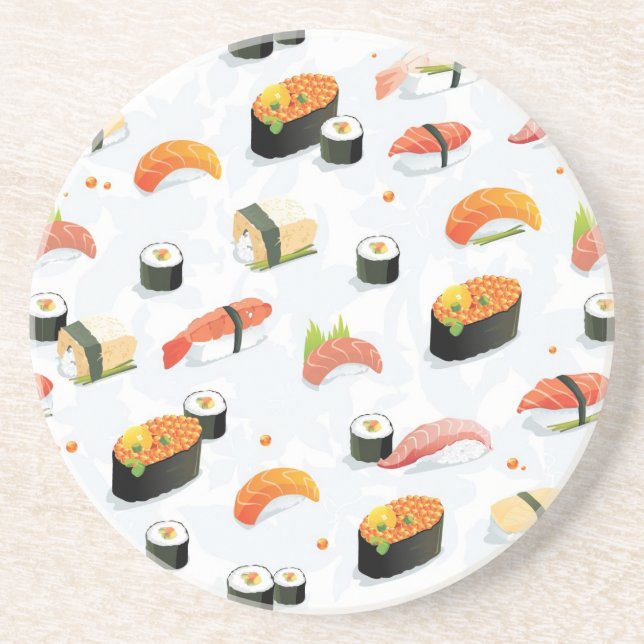 Dessous De Verre En Grès Nourriture japonaise :Sushi Motif (Devant)
