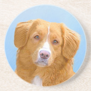 Dessous De Verre En Grès Nouvelle-Écosse Peinture de chien pour l'essayeur 