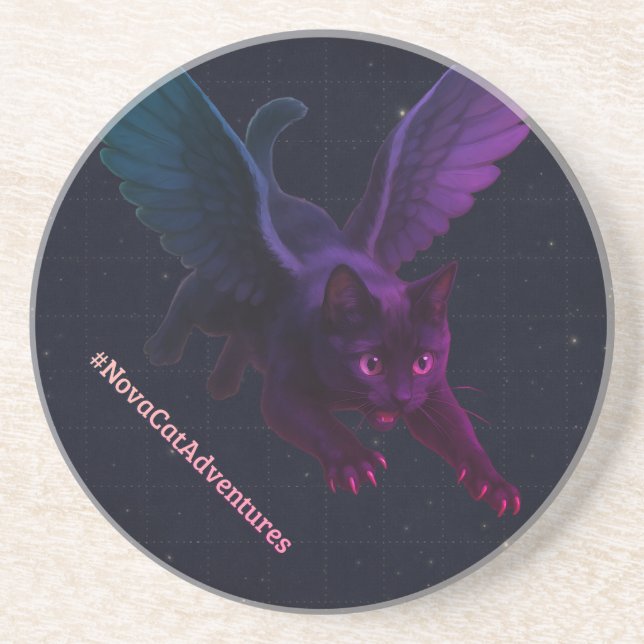 Dessous De Verre En Grès #NovaCatAdventures – Winged v2 coaster (Devant)