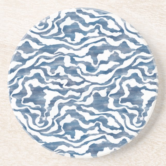 Dessous De Verre En Grès Nuages Abstraits (Devant)