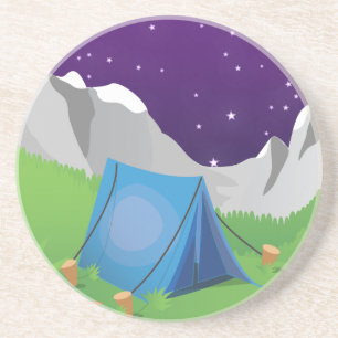 Dessous De Verre En Grès Nuit de camping
