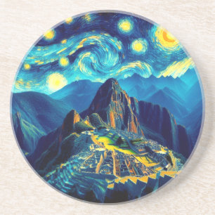 Dessous De Verre En Grès Nuit étoilée Machu Picchu Pérou