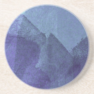 Dessous De Verre En Grès Océan bleu nature peinture abstraite