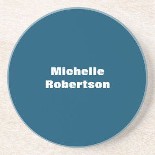 Dessous De Verre En Grès Ocean Blue Plain Minimalist Ajouter son propre nom