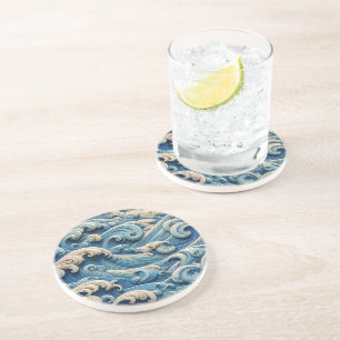 Dessous de verre en grès Ocean Waves