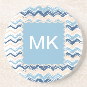 Dessous De Verre En Grès Ocean Waves Chevron