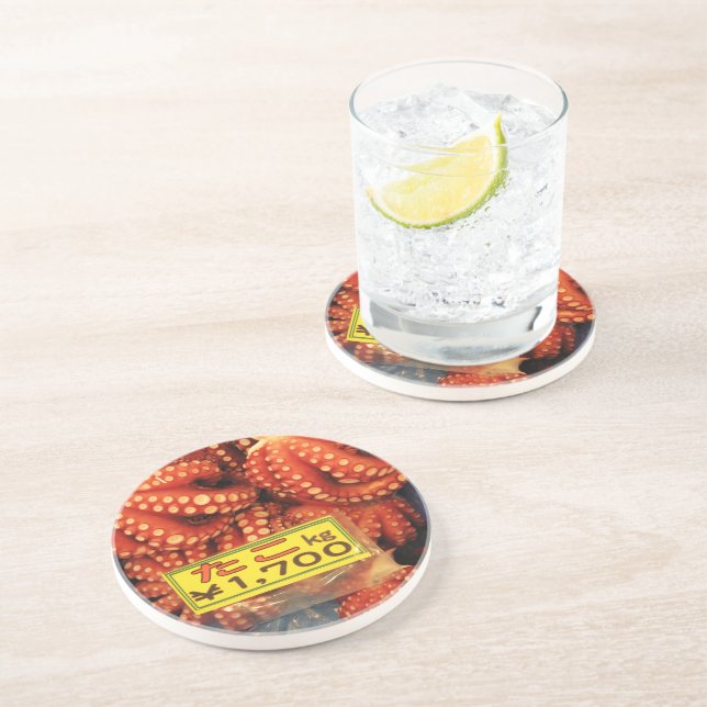 Dessous De Verre En Grès Octopus Tako た こ marché de poisson Tsukiji, Tokyo, (Côté)