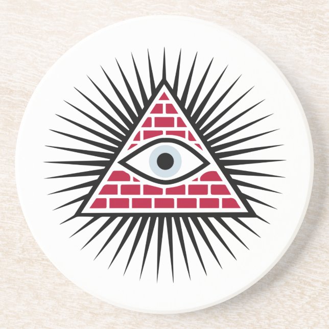 Dessous De Verre En Grès Oeil freemasonique (Devant)