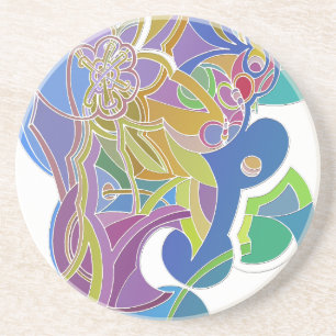 Dessous De Verre En Grès Oeuvre Whimsical