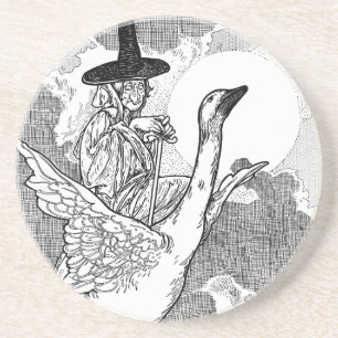 Dessous De Verre En Grès Oie-mère victorienne vintage par Charles Robinson