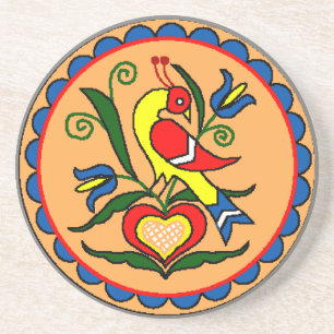 Dessous De Verre En Grès Oiseau de Néerlandais de signe de sortilège