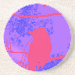 Dessous De Verre En Grès Oiseau rose
