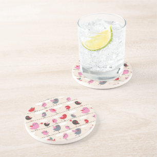 Dessous De Verre En Grès Oiseaux dans l'amour