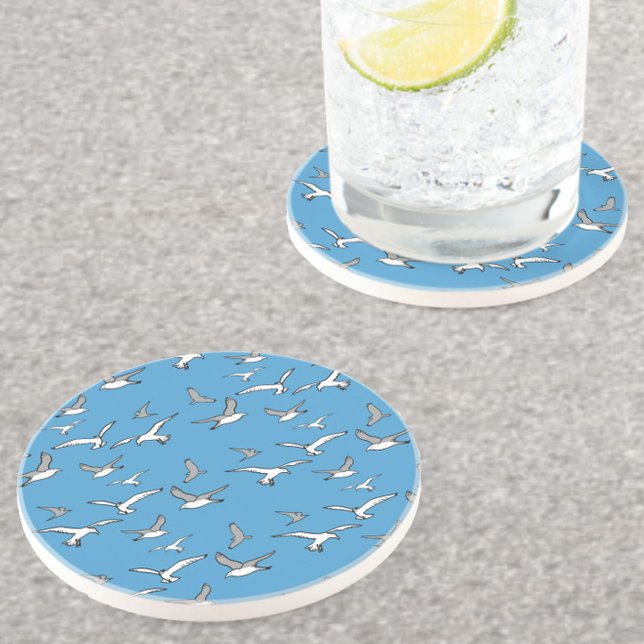 Dessous De Verre En Grès Oiseaux - un troupeau de mouettes (Créateur téléchargé)