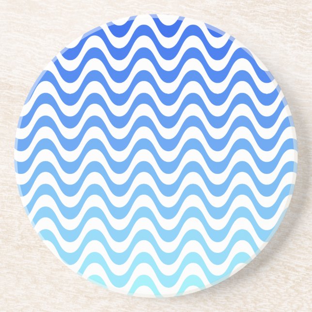 Dessous De Verre En Grès Ondes bleues dégradantes (Devant)