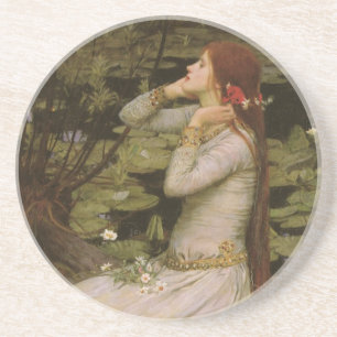Dessous De Verre En Grès Ophelia au bord de l'étang par John William Waterh