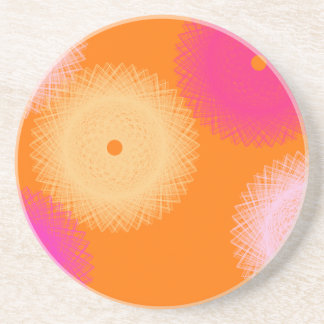 Dessous De Verre En Grès orange et rose pop couleur
