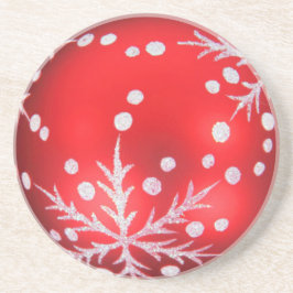 Dessous De Verre En Grès Ornement de Noël rouge