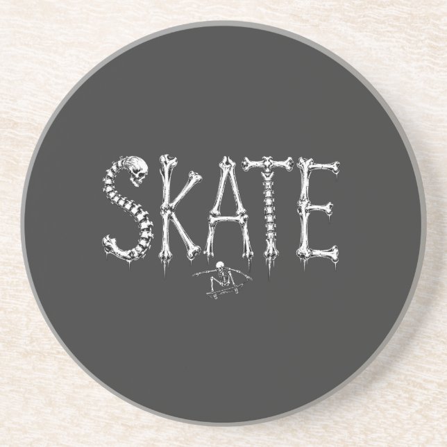 Dessous De Verre En Grès Os squelette de skate (Devant)