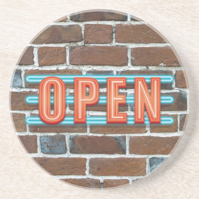 DESSOUS DE VERRE EN GRÈS OUVRIR LE SIGNE (Devant)