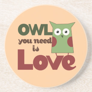 Dessous De Verre En Grès Owl Love